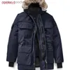 Męskie Parkas Nowe mężczyźni kanadyjska kurtka Down Waterproof Parker Expedition Gruby płaszcz biały płaszcz z kapturem kurtka Mężczyzna L230926