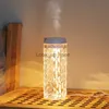 Humidifiers Colorful USB Crystal Humidifier with Aromatherapy and Air Purification for Bedroom and Desktop YQ230926