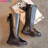 Boots mode barn för flickor hög lång 2023 Autumn Winter European Style Waterproof Snow Trend 230925
