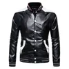 Veste d'automne en cuir PU pour hommes, grande taille, couleur Patchwork, fourrure, manteau