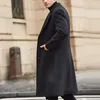 Manteau en laine pour hommes, automne hiver, solide, manches longues, vestes en laine polaire, pardessus Streetwear, mode Trench, vêtements d'extérieur