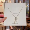 Pendant Necklaces Unique Design Fish Tail Necklace For Women Elegant Titanium Steel Neckchain Casual Daily Pearl Collarbone Chain Jewelry