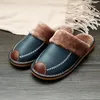 Slippers FONGIMIC Mannen Slippers Winter PU Lederen Slippers Warme Indoor Slipper Waterdichte Huis Schoenen Mannen Warme Lederen Slippers 230926