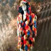 Skórzana męska sztuczna zimowa jesień mężczyzn Faux futra z kapturem płaszcz długi wiatraka luźna ciepła moda mężczyzna króliczka pawi skórzana kurtka 230925