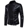 Pelliccia da uomo Cappotti in pelle da uomo di buona qualità Slim Fit Cerniera diagonale Casual PU Giacche Moto Biker Learher e 5XL