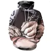 Herrtröjor män kvinnor mode hip hop tatuering live 3d hoodie pullover tröja toppar streetwear y2k