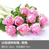 Decorative Flowers Single Simulation Flower Warm Series Rose Living Room Arrangement Decoration Plastic Silk Dry Bouquet