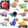 Key Rings Cute Pompom Car Keychain For Women Men Fur Ball Ring Holder Pendant Fashion Chain Charm Bag Jewelry Gift Drop Delivery Dhrs7