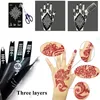 Altro Fornitura di trucco permanente 20 pezzi Kit di stencil per tatuaggi all'henné per le donne Modelli temporanei autoadesivi per body art indiani Mehndi Dipinto a mano 230925