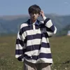 Męskie polo ubrania męskie Japan Tops Polo Stripe T koszule dla mężczyzn Bluza luksus 2023 emo harajuku moda pełn rękawów designer zabawny xl