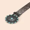 Belts Belt Female Carved Blue Print Personalized Versatile Fashion Straight Decoration