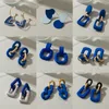 Hoop Huggie BLINLA Korean Fashion Klein Blue Earrings For Women Arcylic Geometric Dangle Drop Brincos Trendy Jewelry Gifts 230926