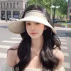 Nieuwe zomer zonnebrandcrème voor vrouwen buiten fietsen met UV -bescherming Big rand Volledig gezicht zonnebrandcrème hoed opvouwbare zonnescherm hoed
