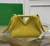 Kvalitetsdesigner Point Axel Tote Bag 8546B Totes Cross Body Fashion Bags Seagrass Woven Weave Calfskin Leather Almond