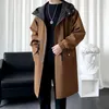 Men's Trench Coats Europe The United States Coat Long Clothes Autumn Winter Plus Fat Handsome Loose Hooded Windproof