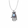 Ожерелья с подвесками Хамса, ручное ожерелье, цепи из натурального опала, хрустальный амулет, турецкие ювелирные изделия