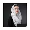 Hijabs Muslim Veil Lace Bridal Veils Black Ivory Accessories 230509 Drop Delivery Fashion Hats Scarves Gloves Wraps Dhjg2