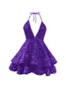 Layered Sequin Short Homecoming Dresses Sparkly Halter Princess Mini Cocktail Formal Occasion Birthday Prom Graudation Cocktail Party Gowns