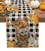 Tischläufer Thanksgiving Herbst Kürbis Ahorn Katze Tischläufer Herbst Esstisch Dekor Tischdecke Thanksgiving Feiertag Dekor Tischläufer 230925