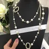 Beaded Neckor Designer Pearl Necklace Chain for Women Men Party Wedding Lovers Gift Bride Jewelry With Bag
