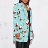 Costumes pour femmes Blazers Père Noël Imprimer Noël Noir Blazer Femmes Veste Casual Mode Automne Plus La Taille Élégant Bureau Dame Manteau Américain Top 230926