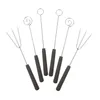 Set di stoviglie 6 pezzi Forchetta per cioccolato Utensile da forno per barbecue Gadget da cucina Mini cioccolatini Forniture Forchette da immersione in acciaio inossidabile Barbecue