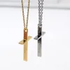2 kleuren Zilver goud kies Mode Punk Hip-Hop Stijl roestvrijstalen Kruis hanger ketting met ketting 24 inch voor Mannen woemn283Q