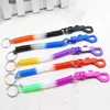 Keychain with Clip Spring Coil Cord Tether Flexible Theftproof Stretch Elastic Lanyard Keyring Fashion Key Chain Key Ring Random C300E