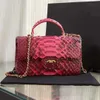 Tasarımcı mini kapak çanta çanta python cilt donanım cüzdan cüzdan tasarımcı kadın tote çanta omuz kayışı kadın moda debriyaj çantaları lüks çanta