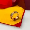 Ringen Carttiers Designer Luxe mode dames en herenDrie rijen diamanten Full Sky Star-ring Brede en smalle editie met diamant Roségouden koppelring