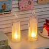 Candles Candle Crystal Lamp Led Flameless Candles Flickering Battery Operated Pillar Candles with Realistic Flame Light Desk Lamp 230926