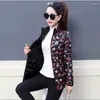 Women's Trench Coats Fashion Middle-Aged Elderly Cotton Clothes 2023 Autumn Winter Jackets Printed Thin Down Pikes Tops