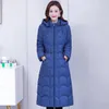 Cappotto invernale lungo imbottito in cotone da donna Cappotto invernale lungo da donna casual sottile Parka da donna solido con cerniera Cappotto caldo da donna nero Capispalla