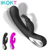 Vibratorer Sexprodukter 12 Speed ​​GSPOT Body Massage Rabbit Vibrator USB uppladdningsbar kvinnlig onani Dildo Toy for Woman 230925