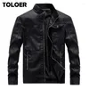 Men's Fur Mens Leather Jackets Autumn Casual Coats Solid Motorcycle Bomber Jacket Men Stand Collar Coat Male Military PU