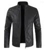 Men's Fur Leather Jacket VXO Brand Autumn Spring Casual Zipper Motorcycle Slim Mens Jackets And Coats