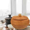 Set di stoviglie Cestino portaoggetti in rattan Chic Articoli vari per pane Cesto intrecciato Coperchio Porta frutta Serbatoio acqua Dessert