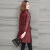 Cappotto da donna in vera pelle di pecora da donna Giacca genuina di media lunghezza Moda coreana Trench Cappotti sottili Chaquetas