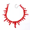Choker Halloween Horror Blood Drop Necklace Scary Fake Vampire Dark Windy Bloody Collar Jewelry Neo-Gothic