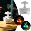 Luchtbevochtigers Aroma Diffuser Rain Cloud UFO Luchtbevochtiger Paddestoel Luchtbevochtiger Met 7 Kleuren Voor Slapen Ontspannen Cloud Luchtbevochtiger Rain Drop YQ230926