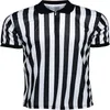 야외 Tshirts Mens 공식 전신 Collared Referee 셔츠 셔츠 농구 축구 레슬링 복싱 짧은 소매 심판 줄무늬 Tshirt 230926