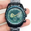 omega Watches high quality green face watch aviation black gold space mineral reinforced glass mirror surface spiral crown fully automatic quartz movement mens wat