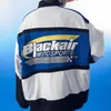 Herrjackor vintage överdimensionerade tryckt stiliga motorcykel racing kostym jacka män gata hip-hop par vindbrytare y2k bomber jacka mens 230926