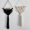 Tapeçarias tecidas bat tapeçaria design de halloween macrame decoração montada na parede artesanal para decoração de casa de dia