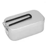 Ensembles de vaisselle Cuiseur à riz en aluminium Boîte à lunch extérieure portable avec support à vapeur et poêle pliante pour la cuisson