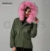 Veste en fourrure rose chaude pour femmes, manteau à col réel, fausse doublure, Parka d'usine chinoise, fournisseur, prix de gros