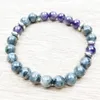 SN1023 Men Bracelet Amethyst Black Labradorite Boho Bracelet Healing Jewelry Nature Yoga Wrist Mala Beads Bracelet 2449