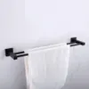 Accessori per il bagno Portasciugamani quadrato nero opaco in acciaio inossidabile Portasciugamani a parete 1 bar 2 bar257l