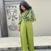 Etnische kleding herfst Afrikaanse kleding voor vrouwen elegante lange mouwen V-hals print 2-delige top broek bijpassende sets