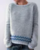 SWEATER SWEATERS KOMENSOWE DLA KOBIET 2023 AUTUMN Wiosna moda swobodna geometryczna łódź łódka szyja żeńska odzież T-shirty pullover topy